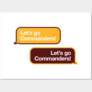 Let's Go Commanders Text Posters and Art